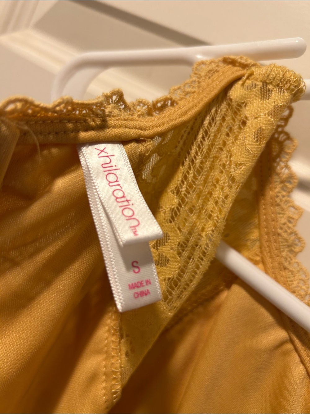 Xhilaration Mustard Yellow Lace Floral Sleeveless Sundress - Picture 3 of 3